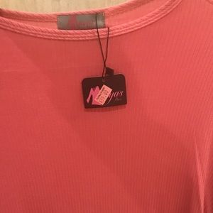 NWT Coral Colored Ribbed Tee Shirt
